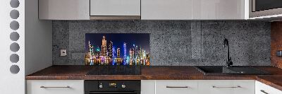 Spatplaat keuken Dubai 's nachts