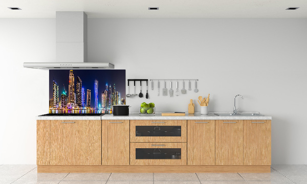 Spatplaat keuken Dubai 's nachts