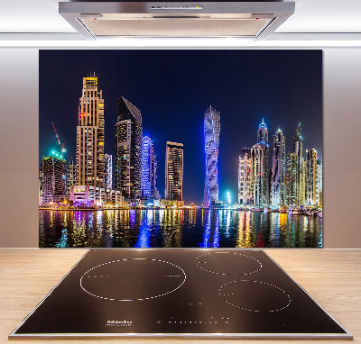 Spatplaat keuken Dubai 's nachts