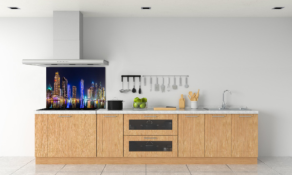 Spatplaat keuken Dubai 's nachts