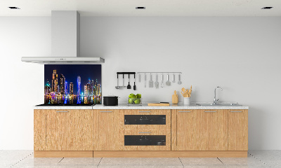 Spatplaat keuken Dubai 's nachts