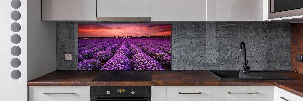 Glazen achterwand keuken Lavendelveld