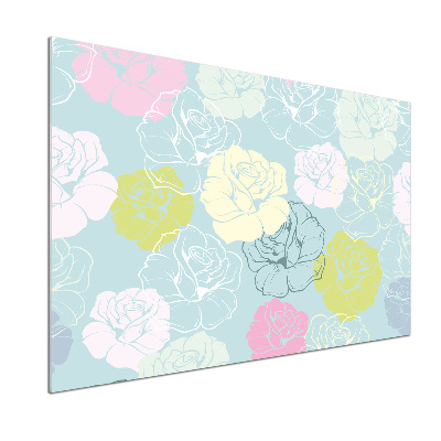 Panel szklany do kuchni Róże