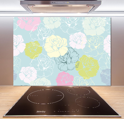 Spatplaat keuken Rozen