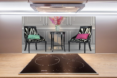 Spatscherm keuken Twee stoelen