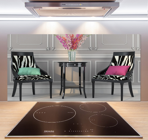 Spatscherm keuken Twee stoelen