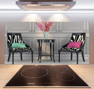 Spatscherm keuken Twee stoelen