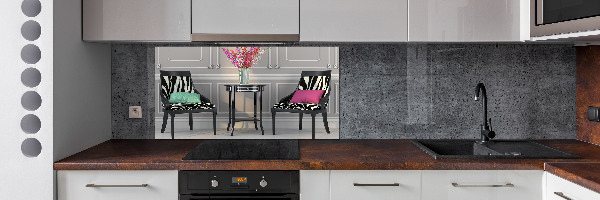 Spatscherm keuken Twee stoelen