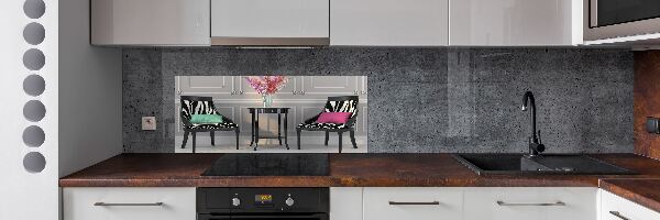 Spatscherm keuken Twee stoelen