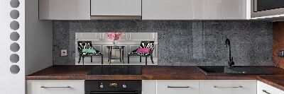 Spatscherm keuken Twee stoelen