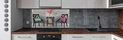 Spatscherm keuken Twee stoelen