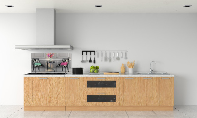 Spatscherm keuken Twee stoelen