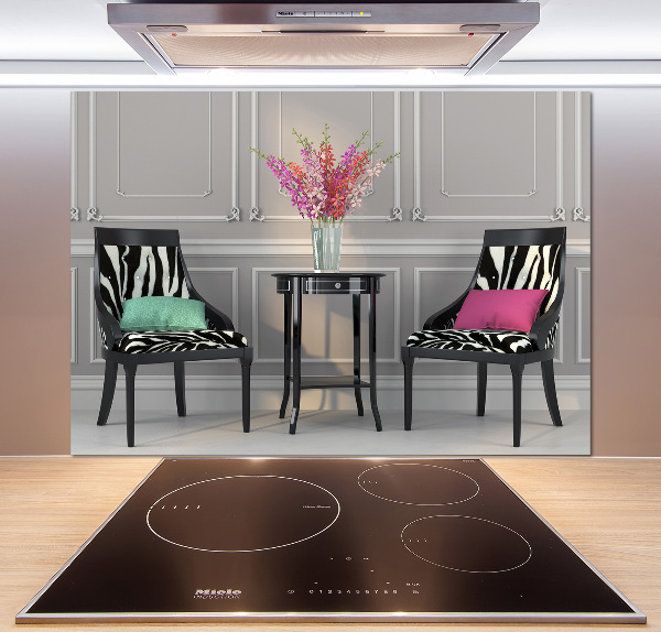 Spatscherm keuken Twee stoelen