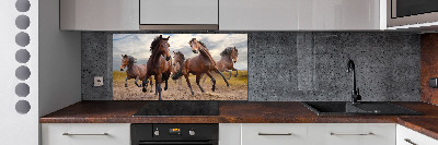 Spatscherm keuken Vijf paarden