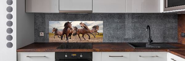 Spatscherm keuken Vijf paarden