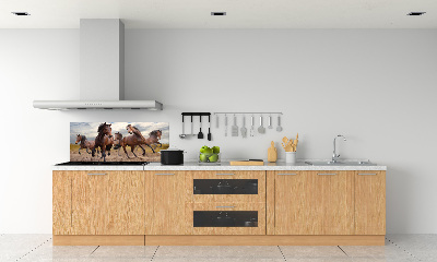 Spatscherm keuken Vijf paarden