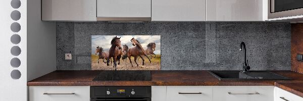 Spatscherm keuken Vijf paarden