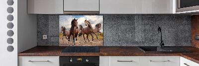 Spatscherm keuken Vijf paarden