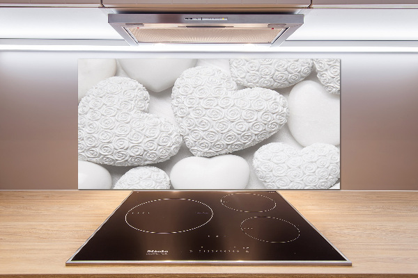 Panel do kuchni Białe tło serca