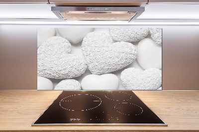 Panel do kuchni Białe tło serca