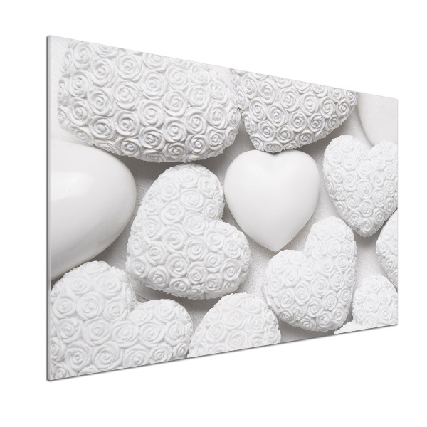 Panel do kuchni Białe tło serca