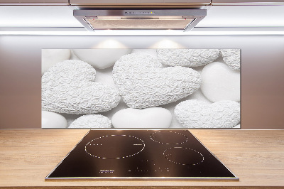 Panel do kuchni Białe tło serca