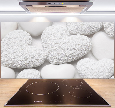 Panel do kuchni Białe tło serca