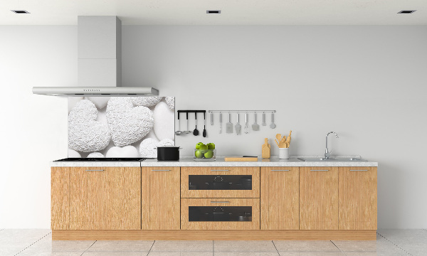 Spatplaat keuken Witte hartachtergrond
