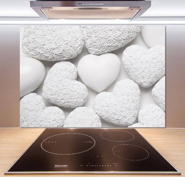 Spatplaat keuken Witte hartachtergrond