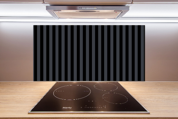 Spatscherm keuken Zwarte en grijze strepen