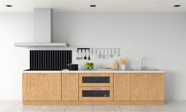 Spatscherm keuken Zwarte en grijze strepen
