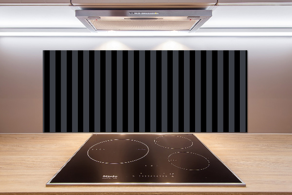 Spatscherm keuken Zwarte en grijze strepen