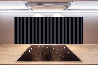 Spatscherm keuken Zwarte en grijze strepen