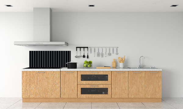 Spatscherm keuken Zwarte en grijze strepen
