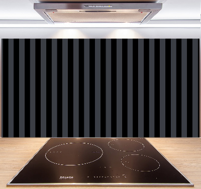 Spatscherm keuken Zwarte en grijze strepen
