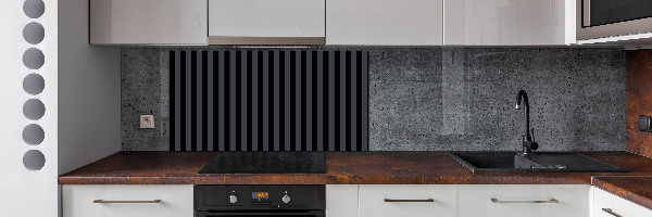 Spatscherm keuken Zwarte en grijze strepen