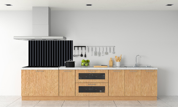 Spatscherm keuken Zwarte en grijze strepen