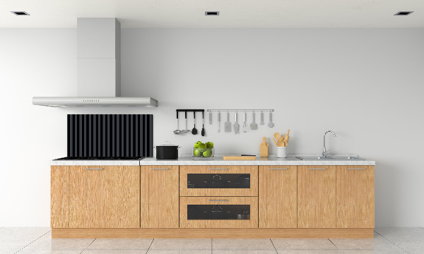 Spatscherm keuken Zwarte en grijze strepen