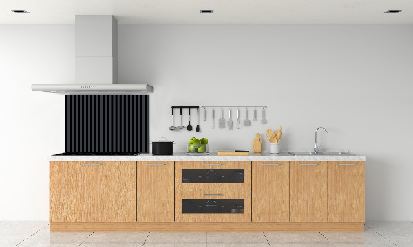 Spatscherm keuken Zwarte en grijze strepen