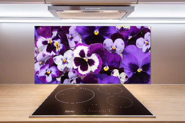 Achterwand keuken Viooltjes