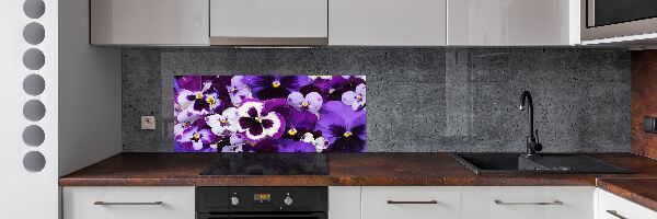 Achterwand keuken Viooltjes
