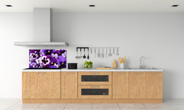 Achterwand keuken Viooltjes