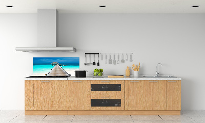 Glazen achterwand keuken Houten steiger