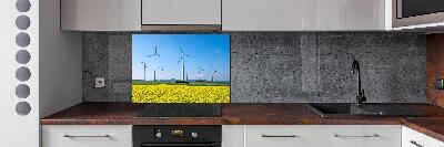 Achterwand keuken Windmolens in het veld