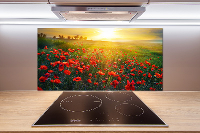 Panel dekor szkło Pole maków