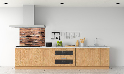 Glazen achterwand keuken Houten muur
