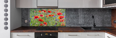 Glazen achterwand keuken Wilde bloemen