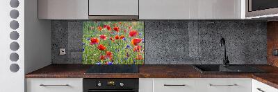 Glazen achterwand keuken Wilde bloemen