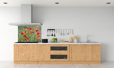 Glazen achterwand keuken Wilde bloemen