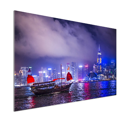 Achterwand keuken Hong Kong 's nachts